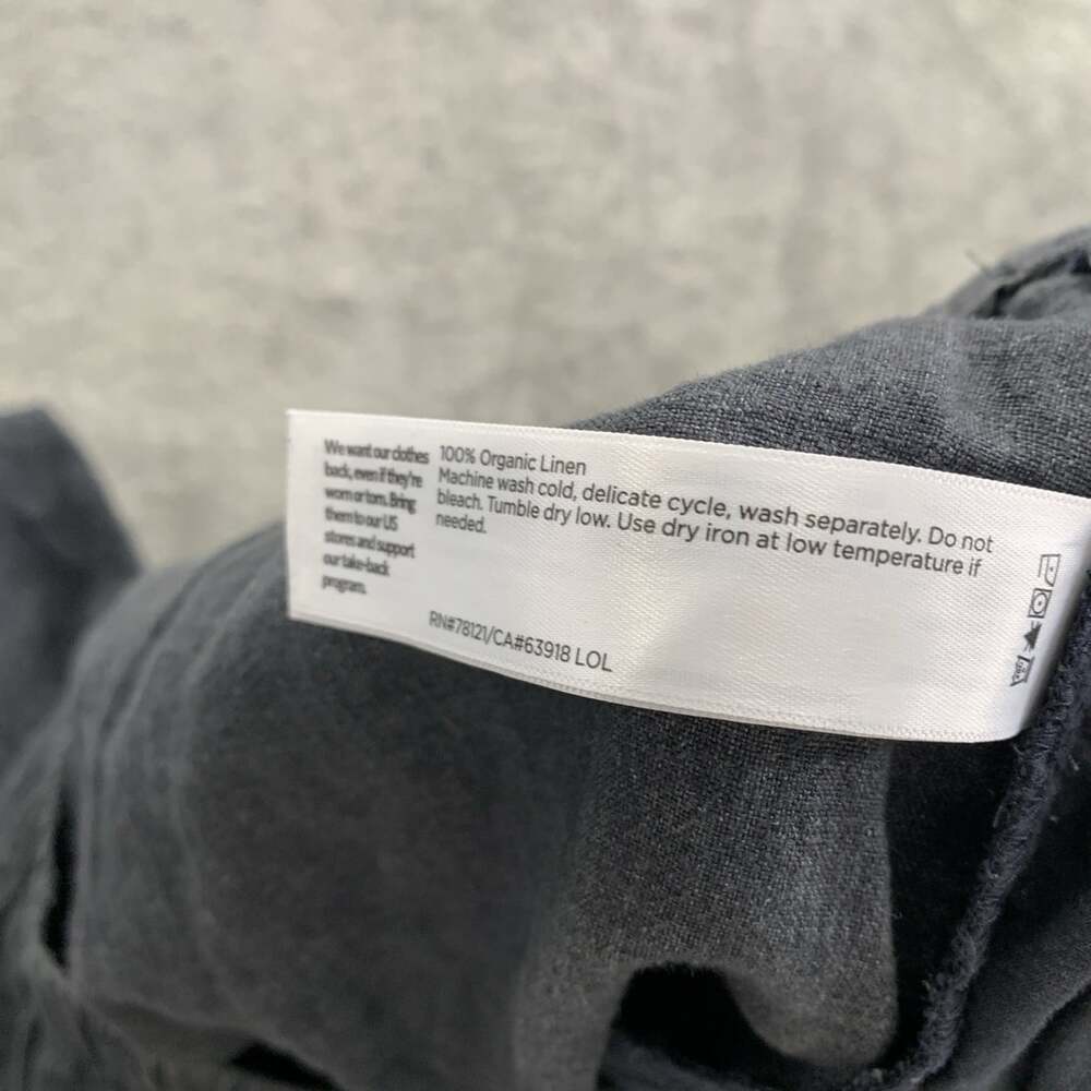 Eileen Fisher Pants Women 1X Pull On Faded Black Capsule Minimalist Linen Boho - Picture 9 of 11